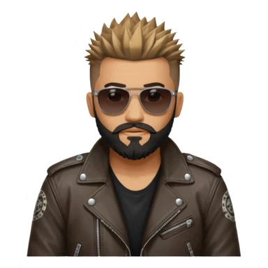 biker gang with sunglass and rugged guy bearded spicks hairin tatoots sticker