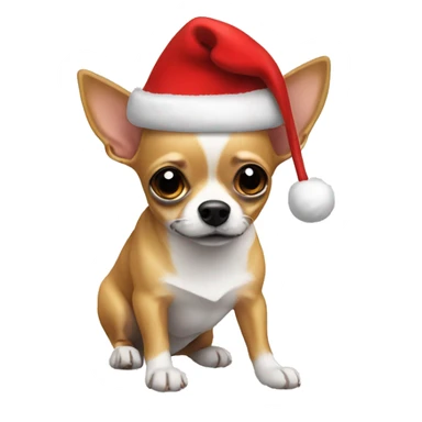 Chihuahua Santa hat sticker
