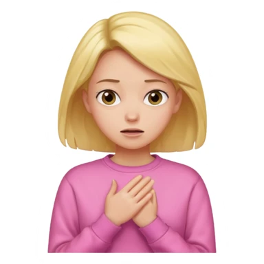 woman who is cold wearring a pink sweat sticker