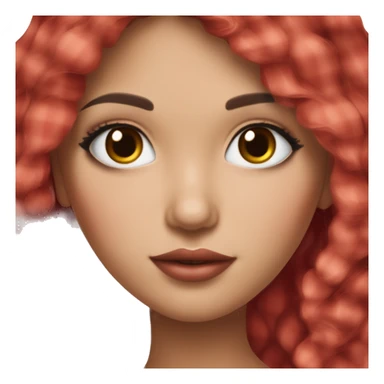 Pretty peach skin brunette woman with doll eyes and long flowing hair and red rosy cheeks in red plaid babydoll dress sticker