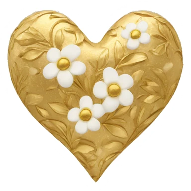 Golden heart with a floral pattern on it  sticker