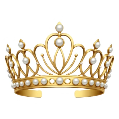 ornate gold tiara with pearls sticker