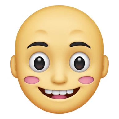 scary cute man emoji, stitched smile, pastel colors sticker