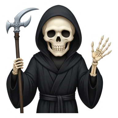 grim reaper not his face him in his black robe that cover his face  sticker