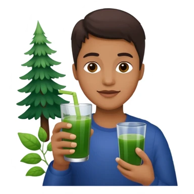 juice,forest fruits, person, green juice sticker