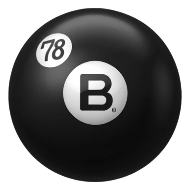 Black pull Ball with MB written on it sticker