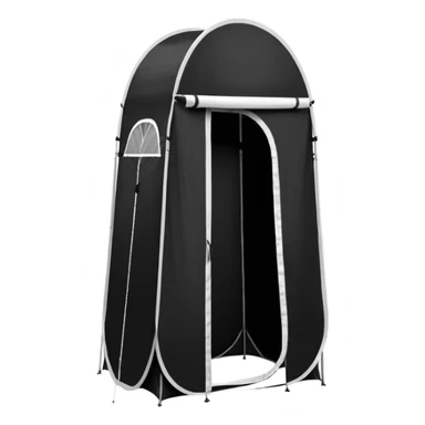 Tall Oval Narrow Pop up standing tent black for spray tan sticker