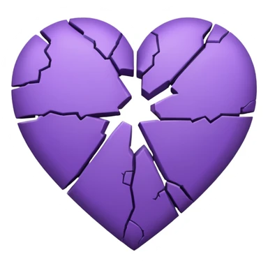 purple broken heart sticker
