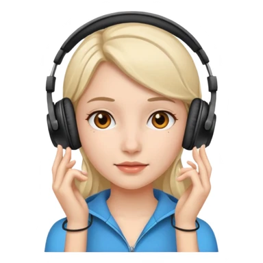 Chica con audífonos  sticker