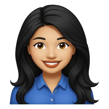 Vanessa White with black long hair sticker