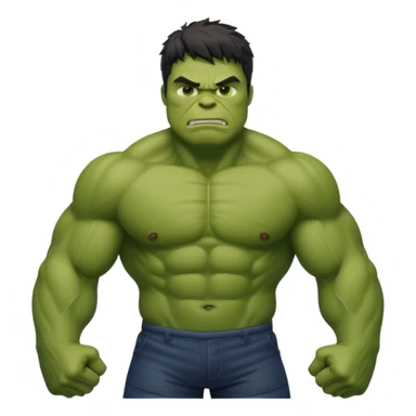 Hulk posing the strongest pose  sticker