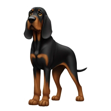 Black bloodhound standing  sticker