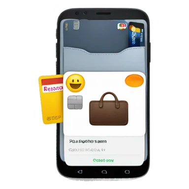 featuring a sleek smartphone displaying a wallet app with a partially visible credit card. sticker