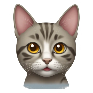 Cat with her eyes sticking its tongue out sticker