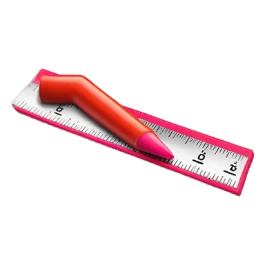 a metric ruler with a kiss lipstick mark on it sticker