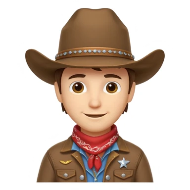 cute cowboy portrait, head and shoulders only, cowboy hat, bandana, western jacket collar, confident smile, 3D cartoon, mobile game icon style, clean background, no text, no watermark
 sticker