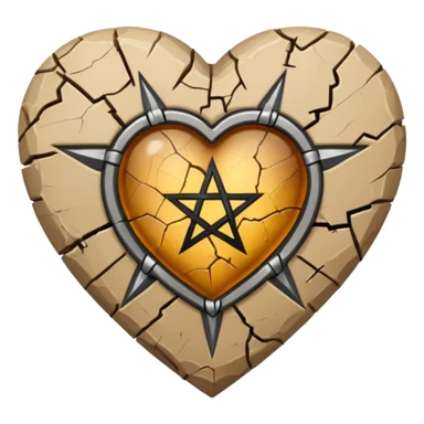 beige heart satanic sticker