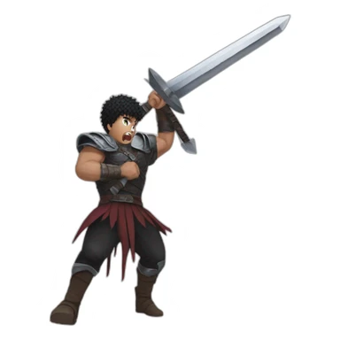 angry berserk guts carrying a huge sword on his shoulder sticker