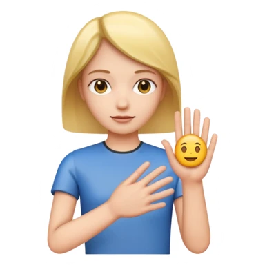person holding hands with android, emoji style sticker