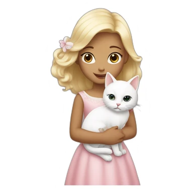 little princess with a white cat sticker