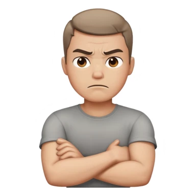 @Layla!: arms crossed holding neck angry guy sticker