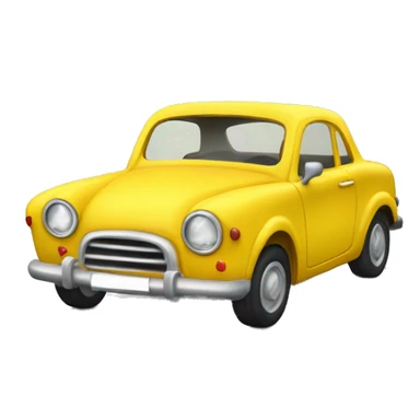 petite voiture jaune de côté sticker