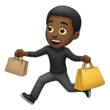 Black man stealing sticker