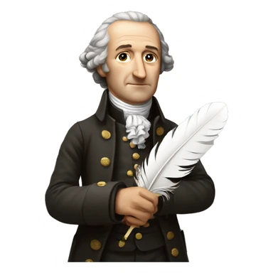 Goethe holds a feather in his hands sticker