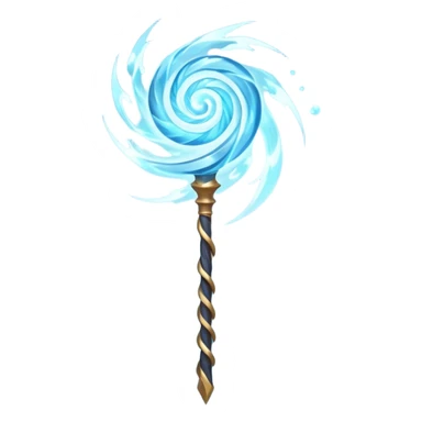 wind elemental staff object icon, fantasy magic staff, swirling wind aura, light blue glow, floating air particles, elegant design, 3D cartoon, mobile game icon style, centered, clean background, soft shadow, no text, no watermark
 sticker
