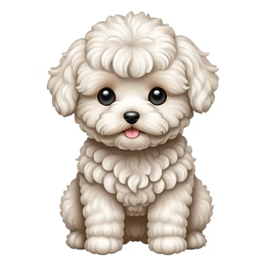 White curly maltipoo sticker