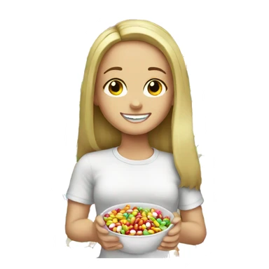 White Girl eating skittles  sticker