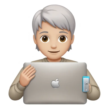 editing laptop, closed, with a subtle smile sticker