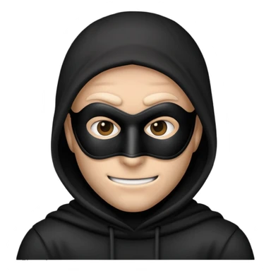 a burglar emoji with a black mask, but just the head, don’t show the body  sticker