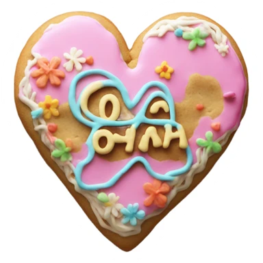 Cookie heart with ohana sticker