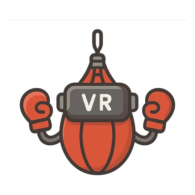 flat toon cartoon style speed bag with VR headbands and headwrists sticker