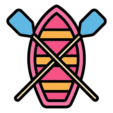 modern pink rowing boat sticker
