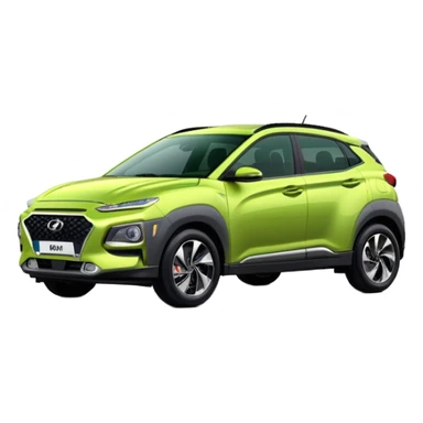 Hyundai Kona, new series, green melange, with gas at his back sticker