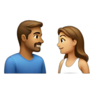 a man talk with a women sticker
