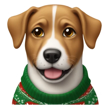 Dog wearing a Christmas sweater sticker