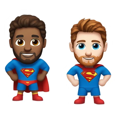 Messi with blue eyes, freckles, with a goat, redish brownish hair redish beard, blue eyes, dressed as superman sticker