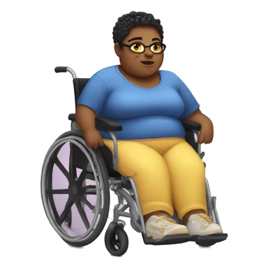 fat cool nonbinary wheelchair user sticker