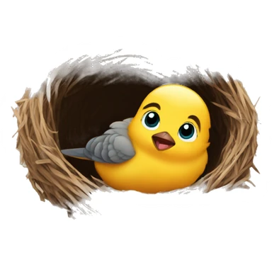 Baby bird leaving the nest for the first time sticker