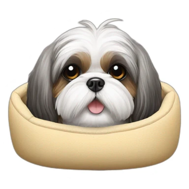 Shih tZu Dog in a dog bed  sticker