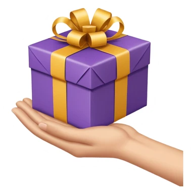 one hand offering a present, simple, clear, no text sticker