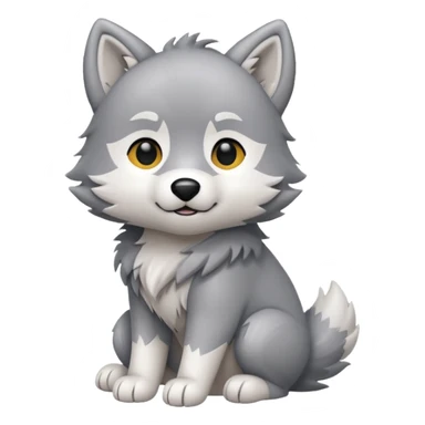 Chibi style Plush wolf sticker