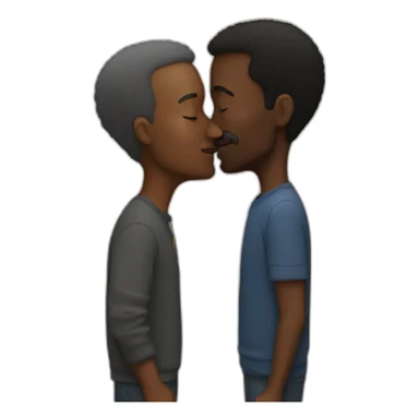 50 years old white guy kisses a 50 years old black  guy sticker