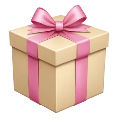 beige gift box with pink ribbon sticker