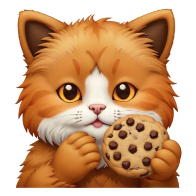Cute cat eating a cookie next to a teddy bear  sticker