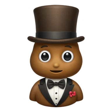 Poop with a bow tie and top hat sticker