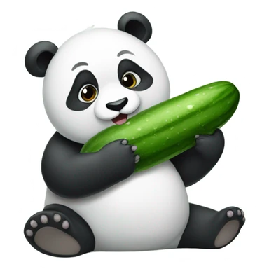Panda holding a cucumber  sticker
